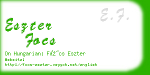 eszter focs business card